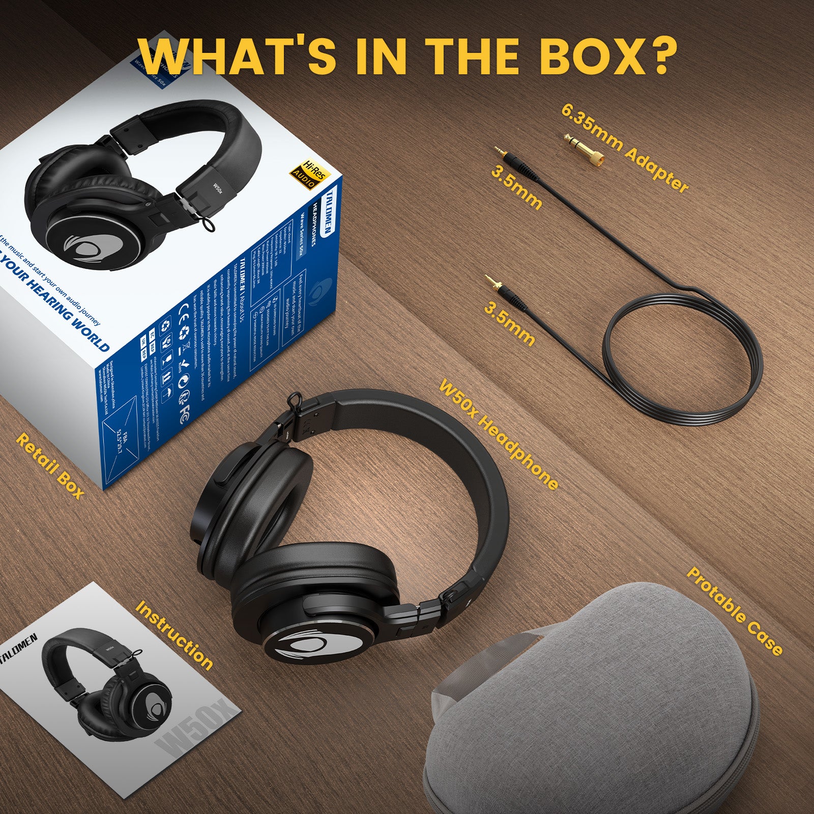 Talomen W50x | プロフェッショナル有線密閉型ヘッドホン