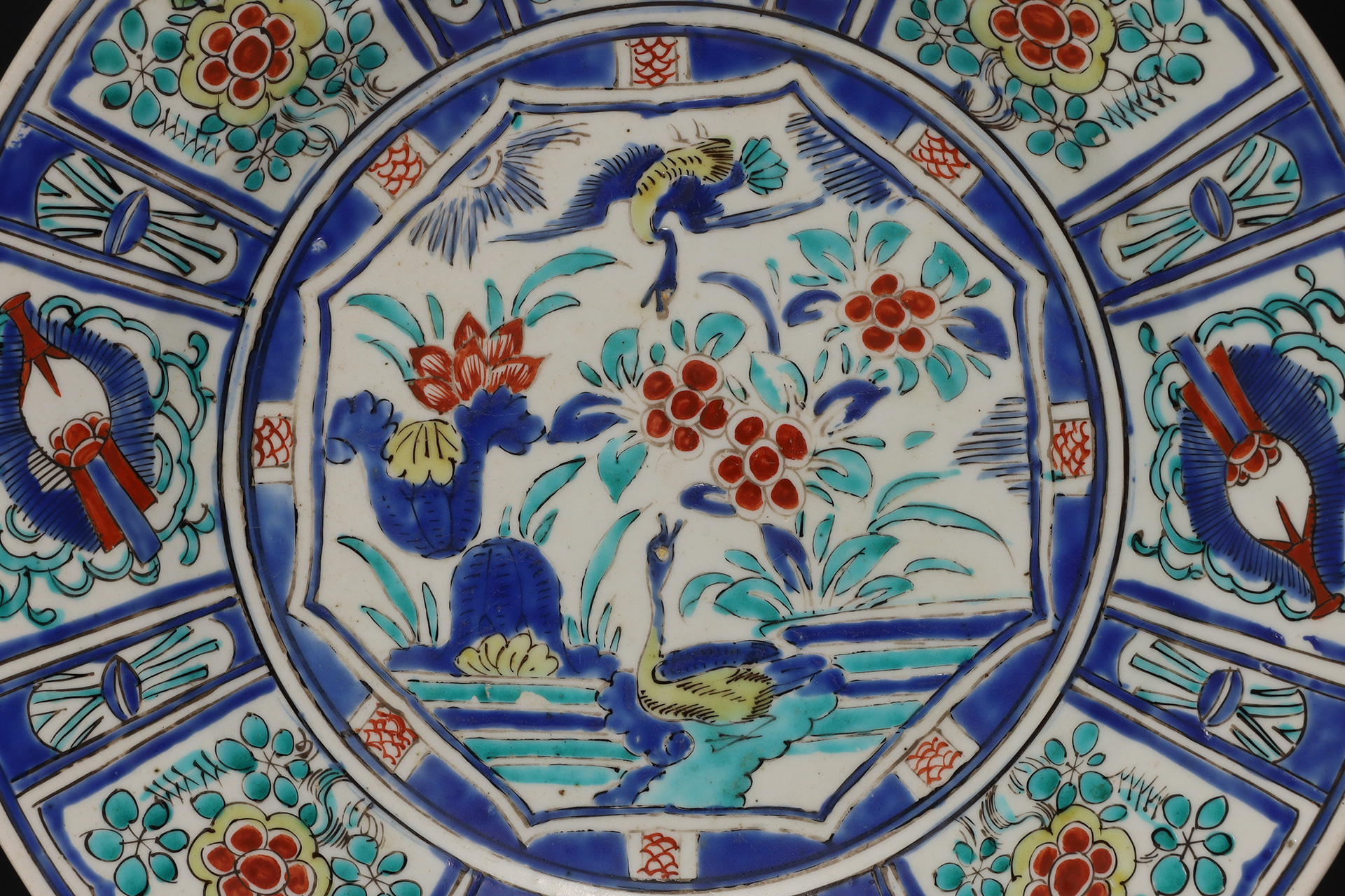 初期色絵芙蓉手花鳥文大皿（江戸時代） - 天平堂（TENPYODO）
