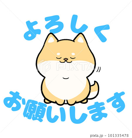 柴犬と「よろしくお願いします」の文字のイラスト素材 [101335478] - PIXTA