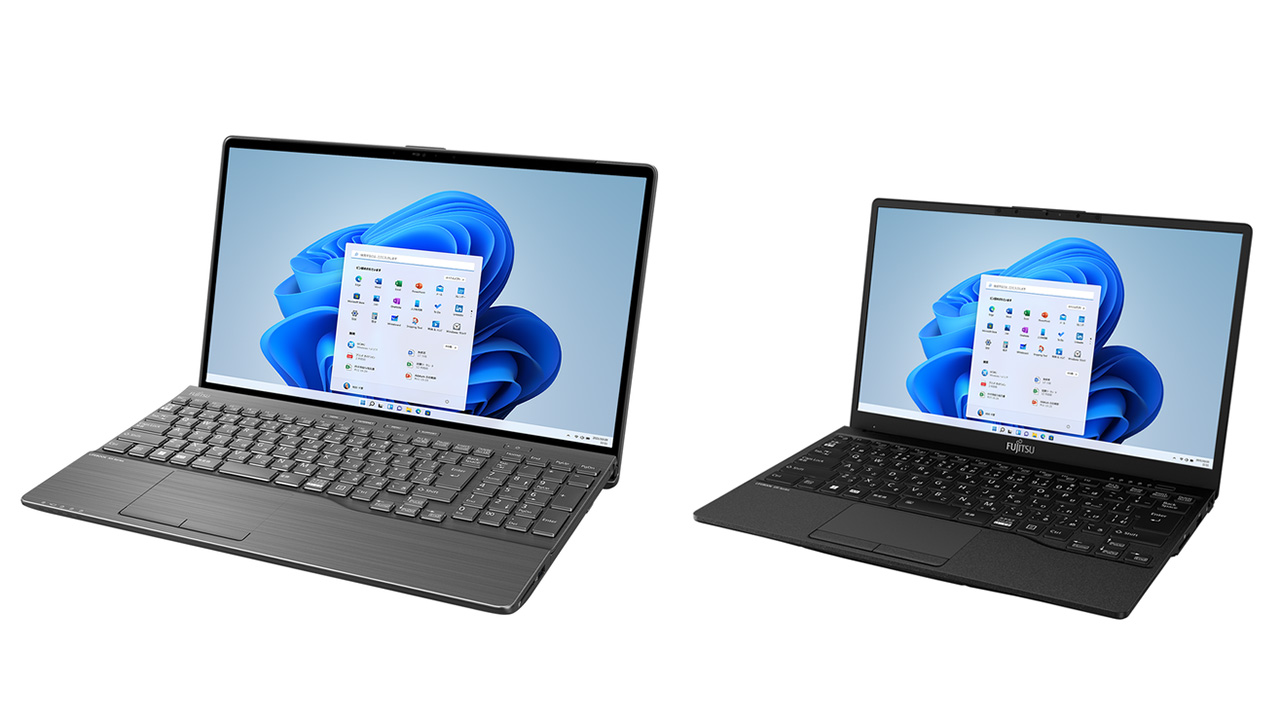 富士通、第12世代Coreの13.3型のLIFEBOOK UHシリーズ、15.6型のAH