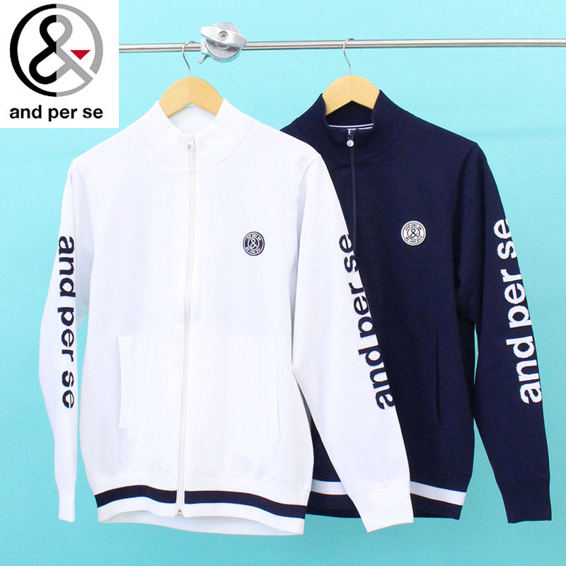 and per se アンパスィ ゴルフウェア メンズ ニットブルゾン セーター