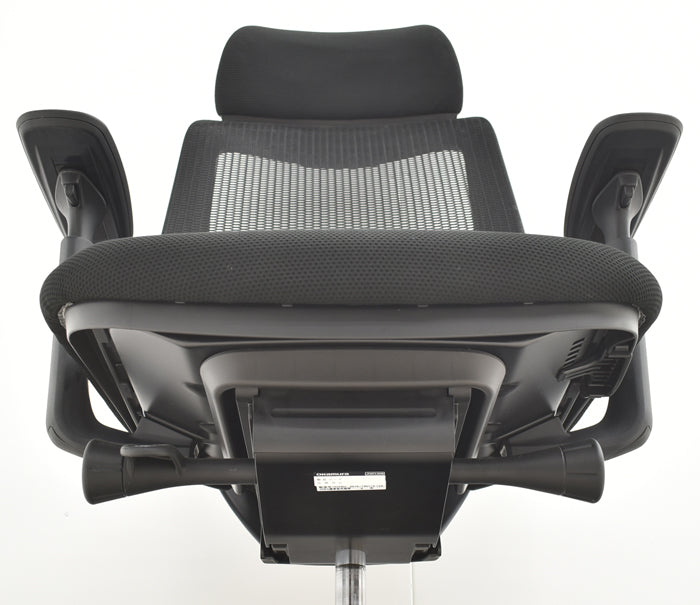 中古】オカムラ シルフィー ヘッドレスト 可動肘 バックカーブ