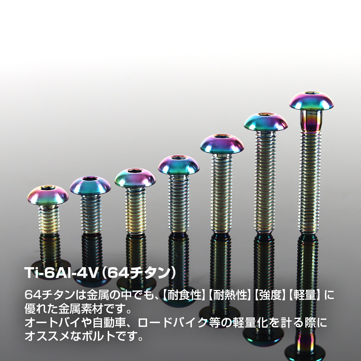 チタンボルト トラスヘッド 六角穴付き ボタンボルト M5×8mm～30mm