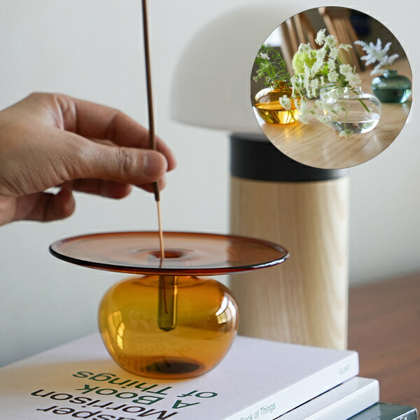 ⭐️超美品Hawaiiガラス花瓶 木製スタンド付き定価¥16000 花瓶 花びん