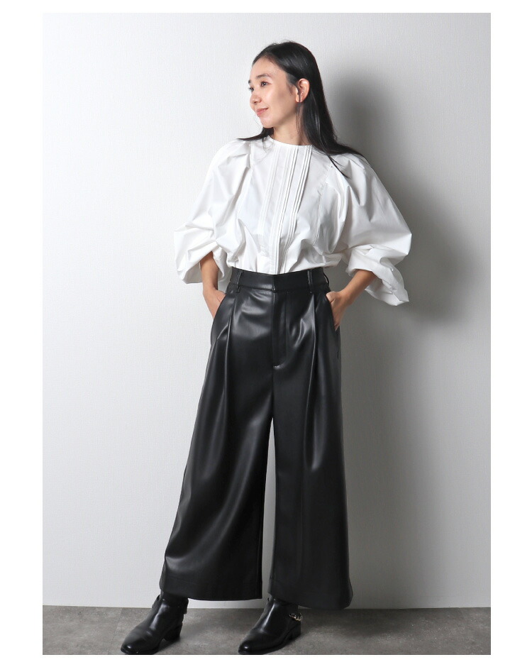 楽天市場】フェイクレザーキュロットパンツ : MERI