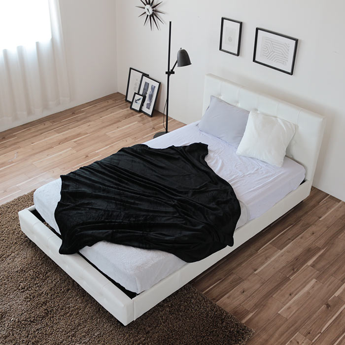 楽天市場】ベッドフレーム レザー すのこ ダブル〜クイーン モダン