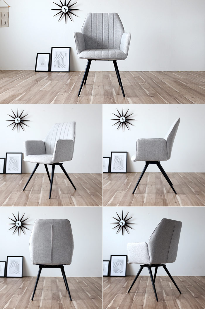 楽天市場】アームチェア 回転式180度 肘掛け椅子 グレー ブラック