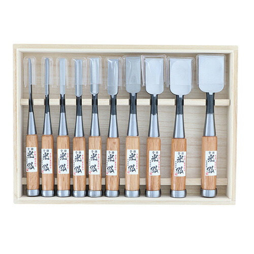 楽天市場】新光弘 追入のみ10本組(ヤスキ鋼)赤樫柄 木箱入