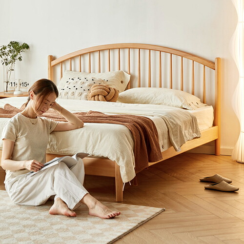 楽天市場】ベッド ブナ材 天然木 無垢材 ベッドフレーム すのこベッド