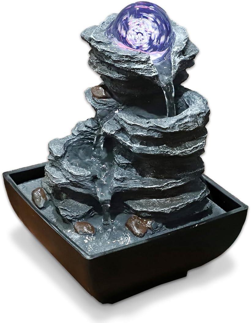 楽天市場】卓上噴水 インテリア おしゃれ 水の音 滝 置物 ミニ噴水