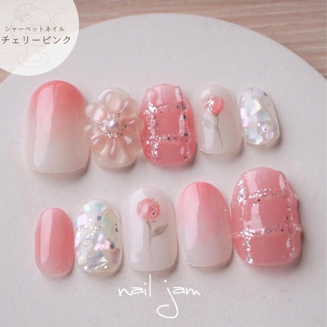 楽天市場】オーダーネイルチップ シャーベットネイル 〜ネイルチップ