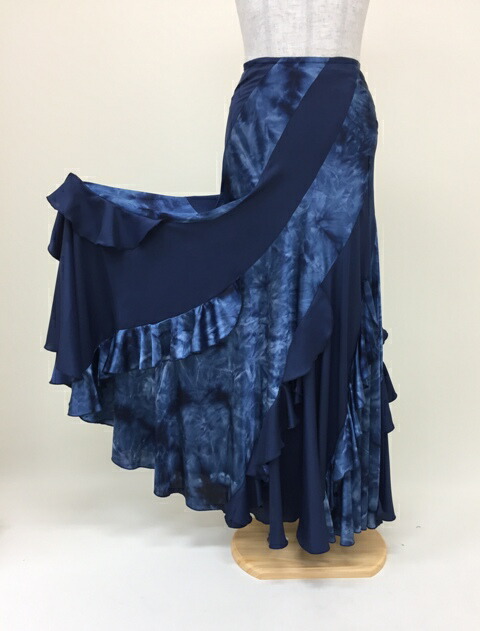 楽天市場】フラメンコ衣装スカート ファルダ ネイビー エスカルゴ