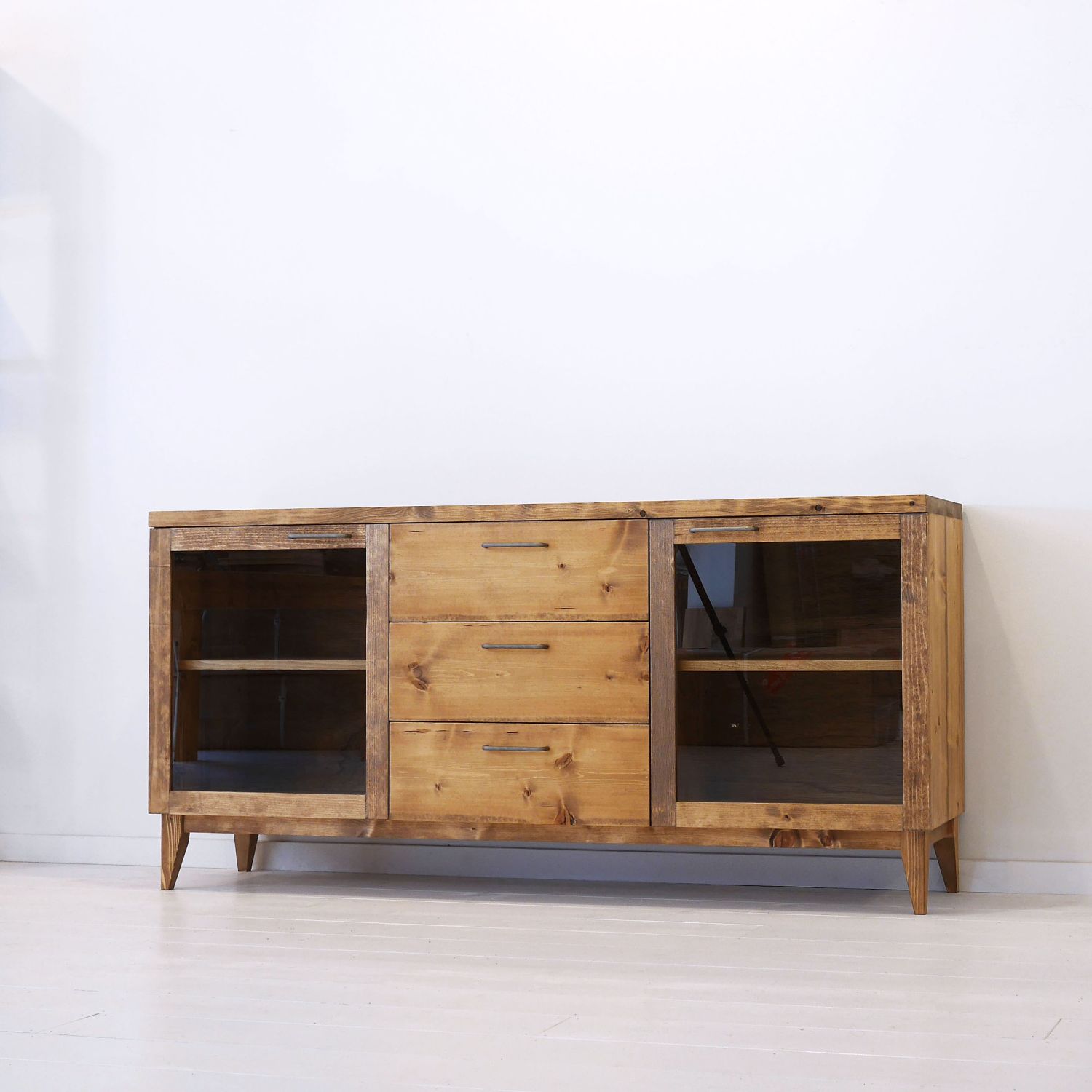 楽天市場】カップボード 無垢 食器棚 ロータイプ サイドボード