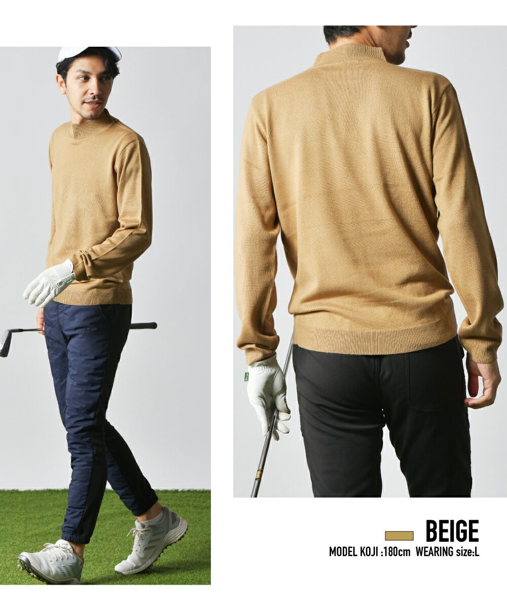 楽天市場】モックネック ハイネック ゴルフニット ゴルフセーター