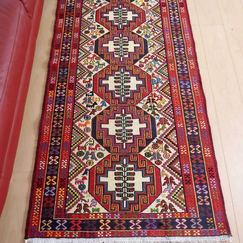 楽天市場】イラン・アゼルバイジャン産 キリム 細長 ランナー 201×85cm