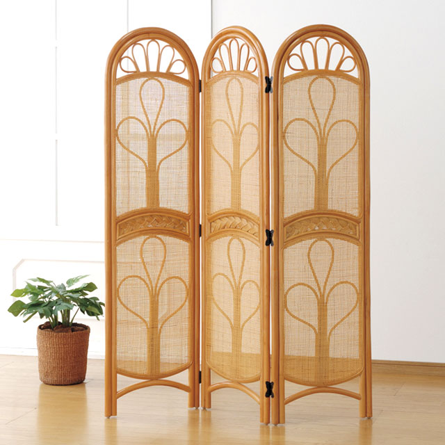 楽天市場】天然籐スクリーン 3連 パーテーション 衝立 目隠し 間仕切り