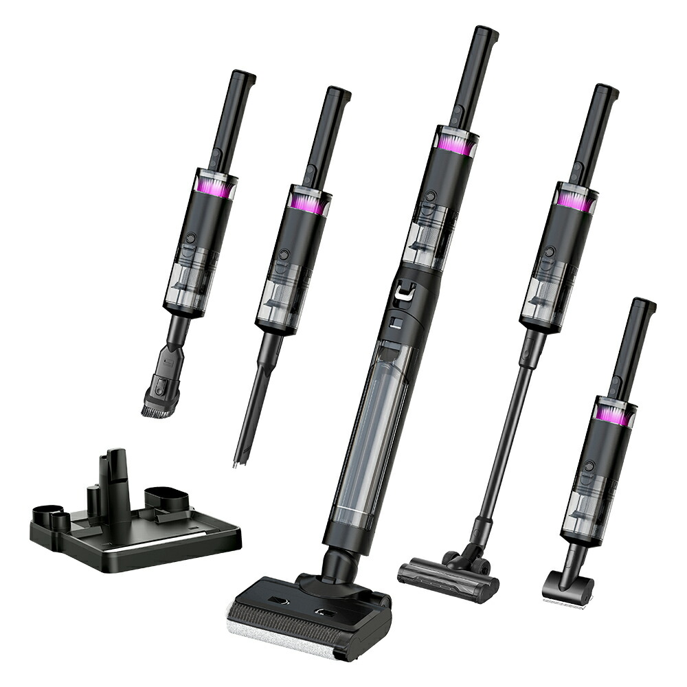 楽天市場】コードレス水拭き掃除機 スペシャルセット ブラック Black