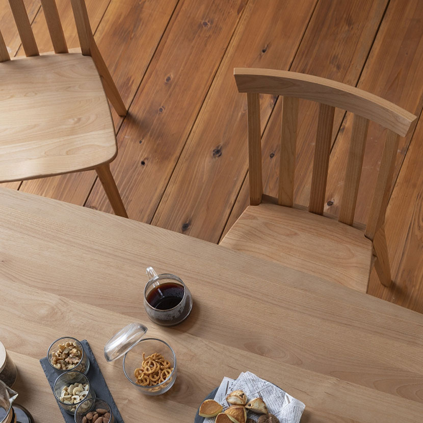 楽天市場】堀田木工所 ダイニングチェア 木製 アルダー材 自然塗装 板