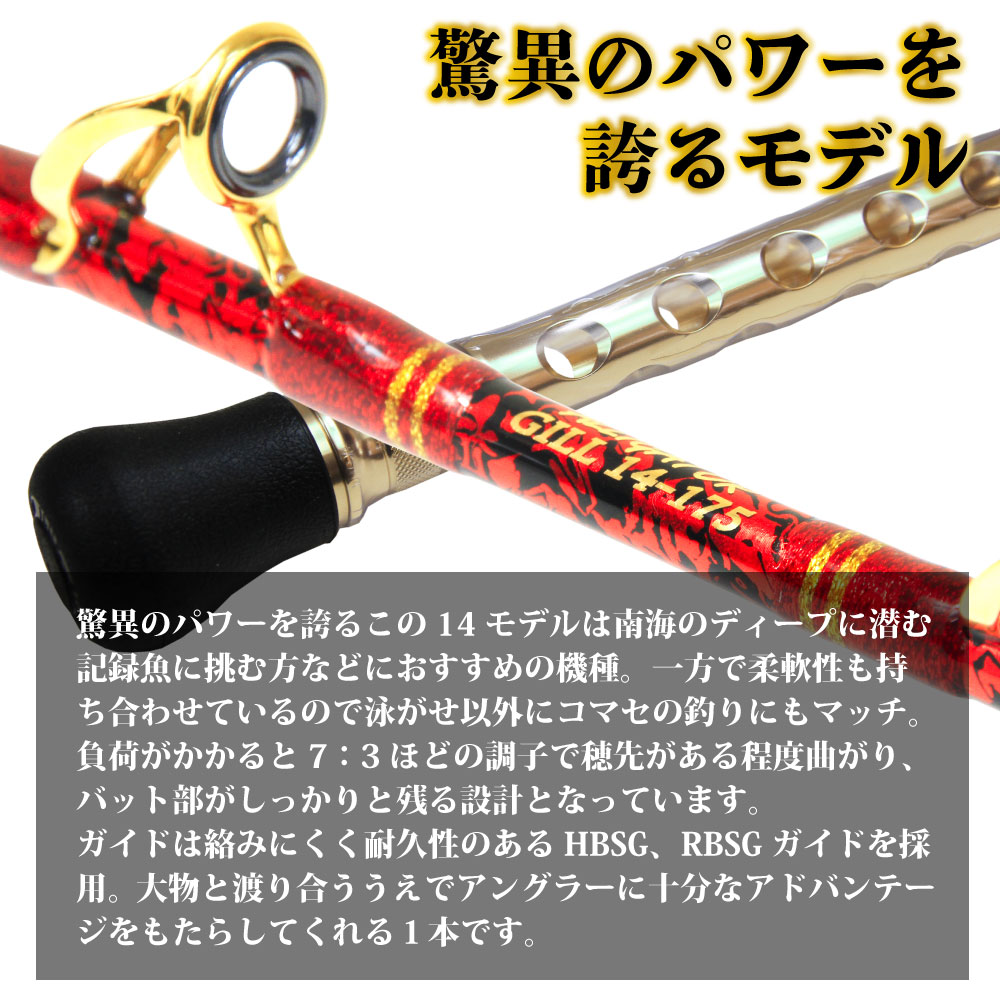 楽天市場】アリゲーター技研 スタンディングギル 14-175 黒/赤プルトス