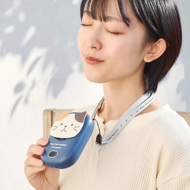 楽天市場】ハンディファン ハンズフリーファン 扇風機 首掛け 3WAY 猫