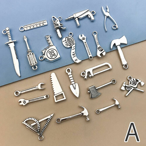 楽天市場】工具 裁縫 チャーム 20個 セット シルバー ミニチュア 金属