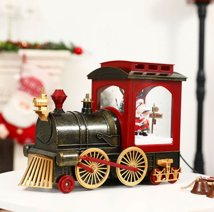 楽天市場】限定品 クリスマス オルゴール 置物 SL 機関車 スノーイング