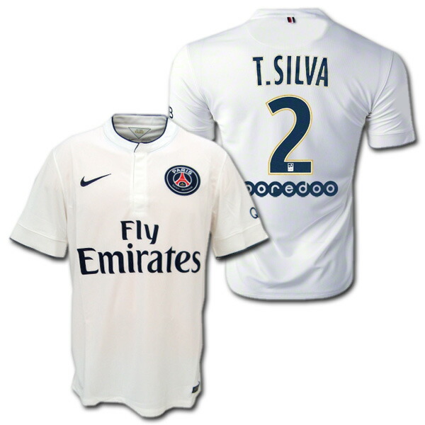 楽天市場】14/15 PSG パリサンジェルマン アウェイ（白） #2 T.SILVA