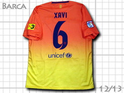 楽天市場】FCバルセロナ 12/13 アウェイ (オレンジx黄) #6 XAVI シャビ