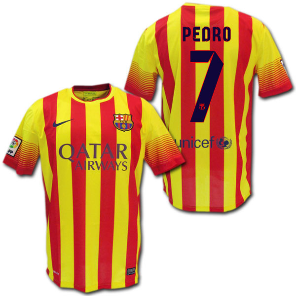 楽天市場】FCバルセロナ 13/14 アウェイ (黄/赤) #7 PEDRO ペドロ