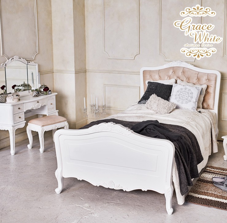 楽天市場】【土日限定☆クーポン有】ベッド アンティーク 家具 白