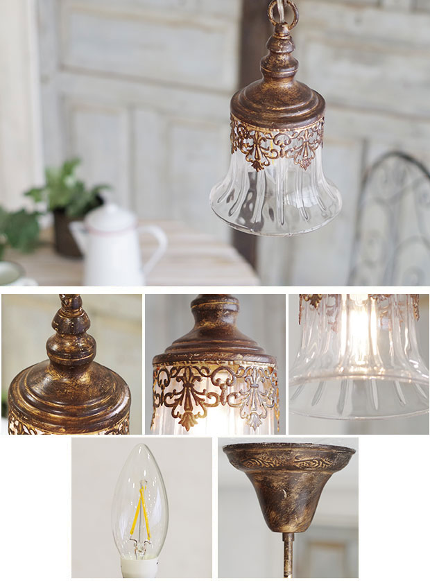 楽天市場】シャンデリア レトロ アンティーク LED電球 対応 長さ加工