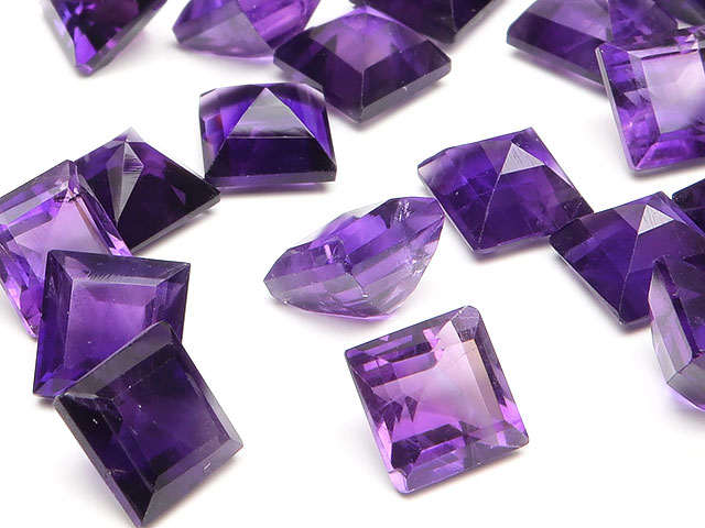 楽天市場】アフリカ産 アメジスト スクエアファセットカット ルース