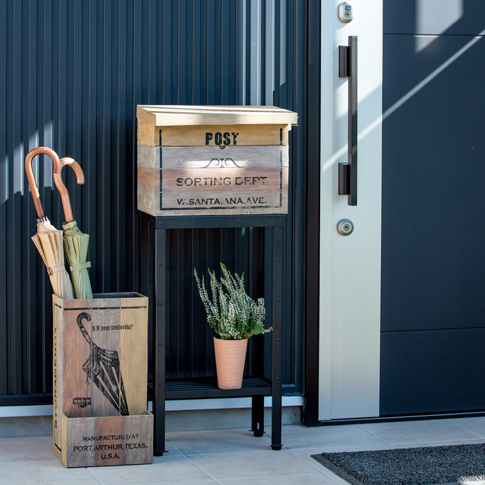 楽天市場】傘立て かさ立て 屋外 屋内 ウッド調 ヴィンテージ ボックス