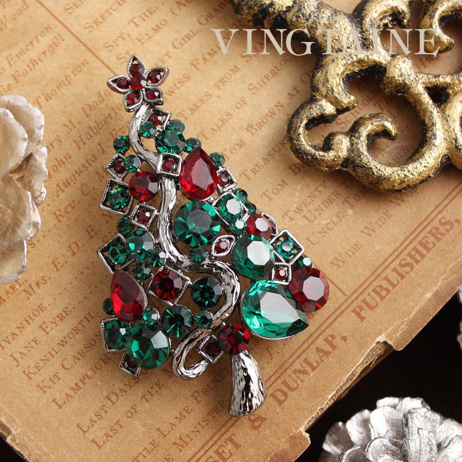 楽天市場】ツリーブローチ クリスマスツリー カラー 華やか キラキラ