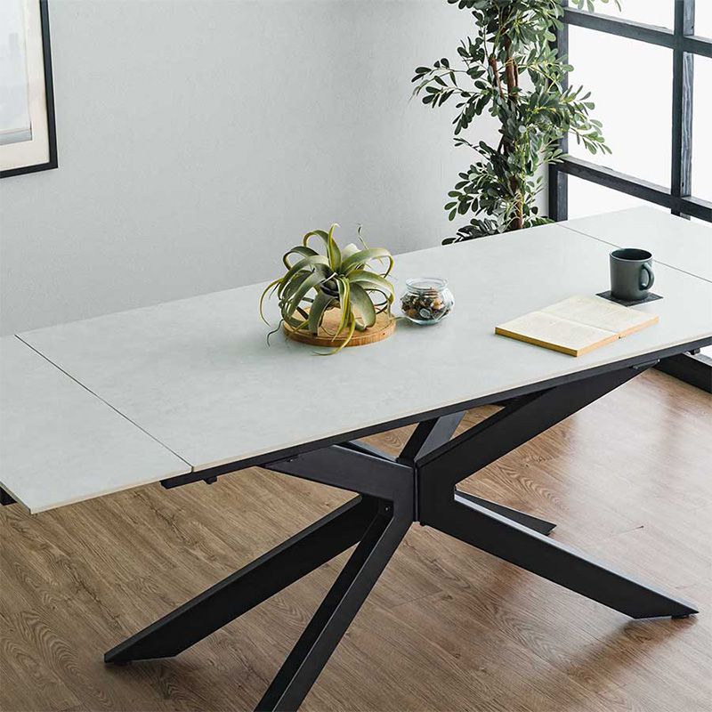 楽天市場】セラミック 伸長式ダイニングテーブル 160 220 長方形 伸長