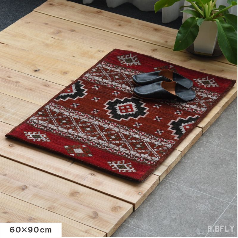 楽天市場】ジャガードキリム エスニック柄 民族柄 ジャガード織絨毯