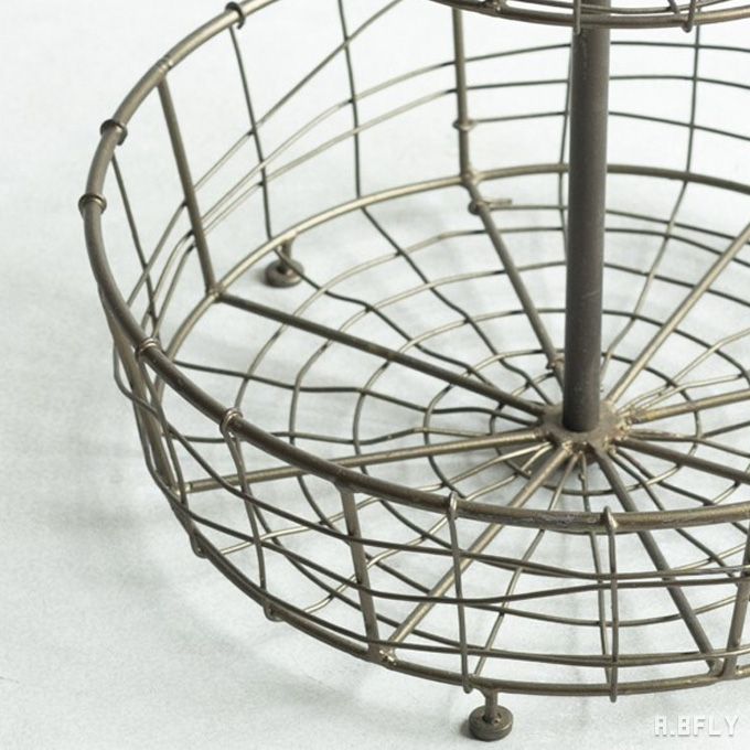 楽天市場】ワイヤーバスケット 2段バスケット スチールワイヤー