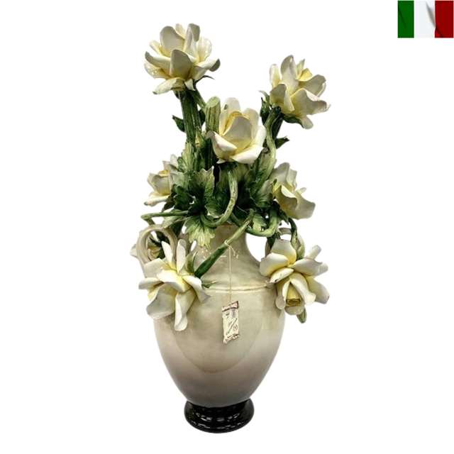 楽天市場】陶花 置物 陶器 花 イタリア オーナメント クラシック