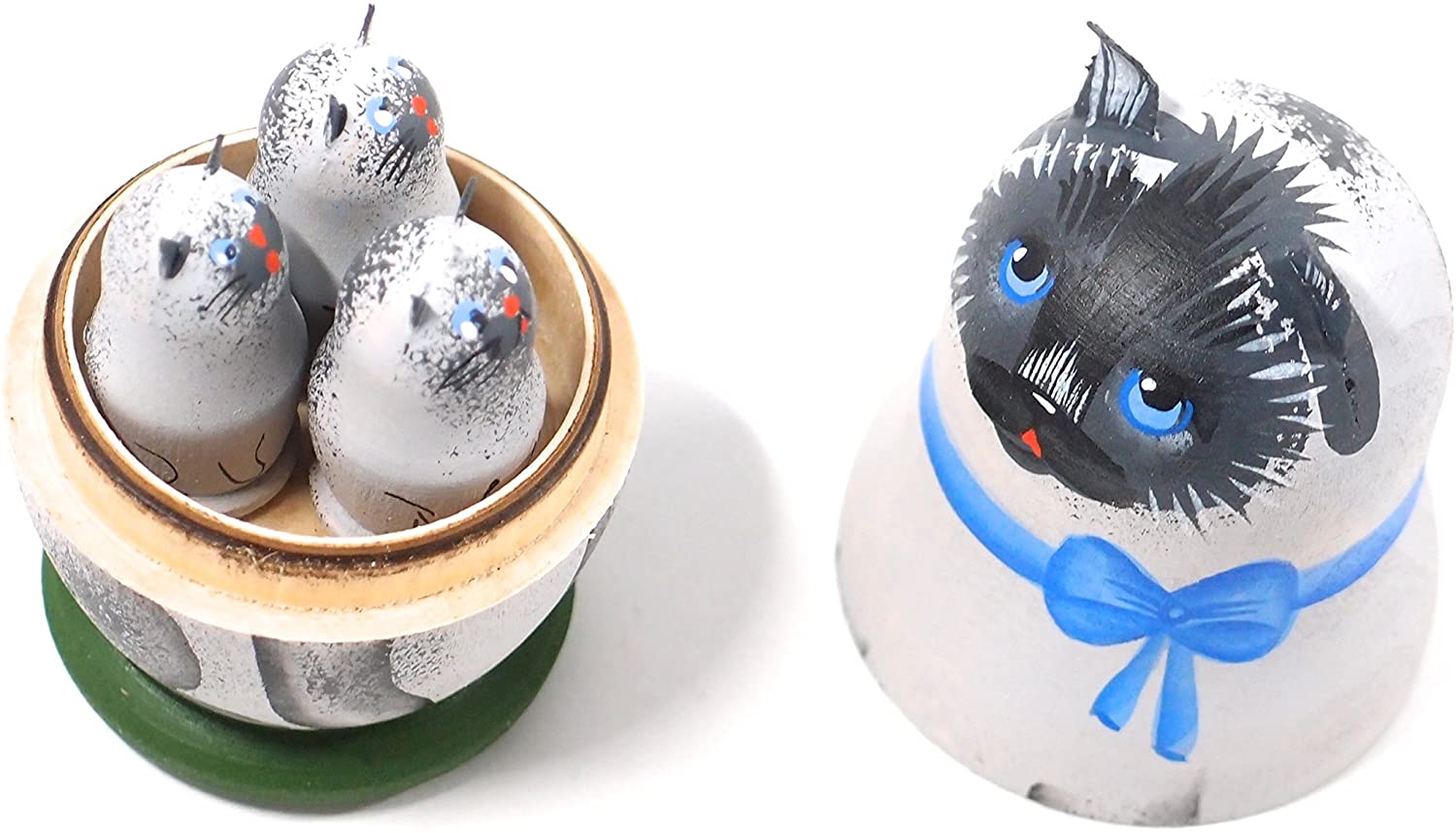 楽天市場】マトリョーシカ 数遊び 1個+3匹 「シャム猫 (グレー