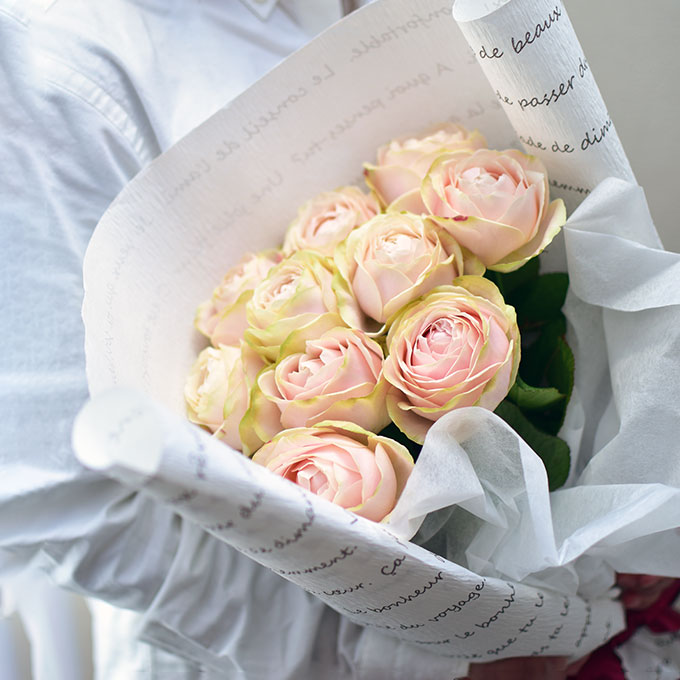 楽天市場】國枝バラ園「アムールピンク」花束【高品質ローズ