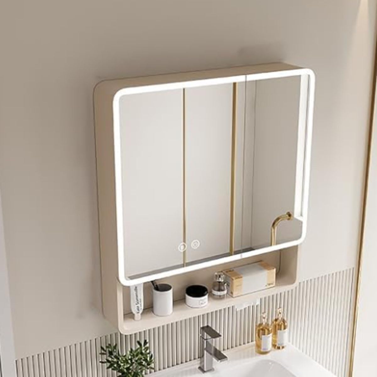 楽天市場】ミラーキャビネット 洗面台 鏡 鏡の曇り止め キャビネット