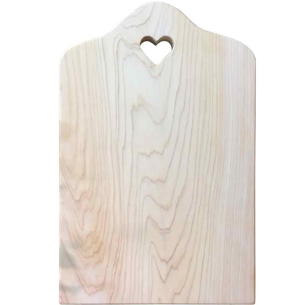 楽天市場】【期間限定10％OFF】まな板 ハート 無塗装白木 25×3×38cm