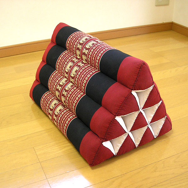 楽天市場】タイ 三角 枕 マット無し 腰掛 クッション 象 レッド