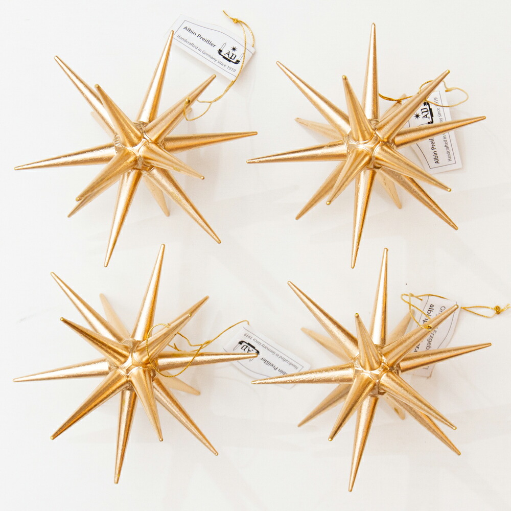 楽天市場】【箱入り4個セット】金の星 立体（大）【ベツレヘムの星