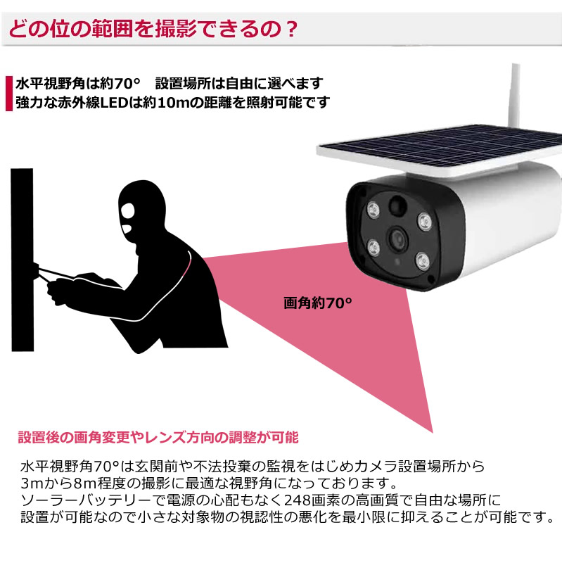 楽天市場】防犯カメラ ソーラー 400万画素 SDカード録画 ネット不要