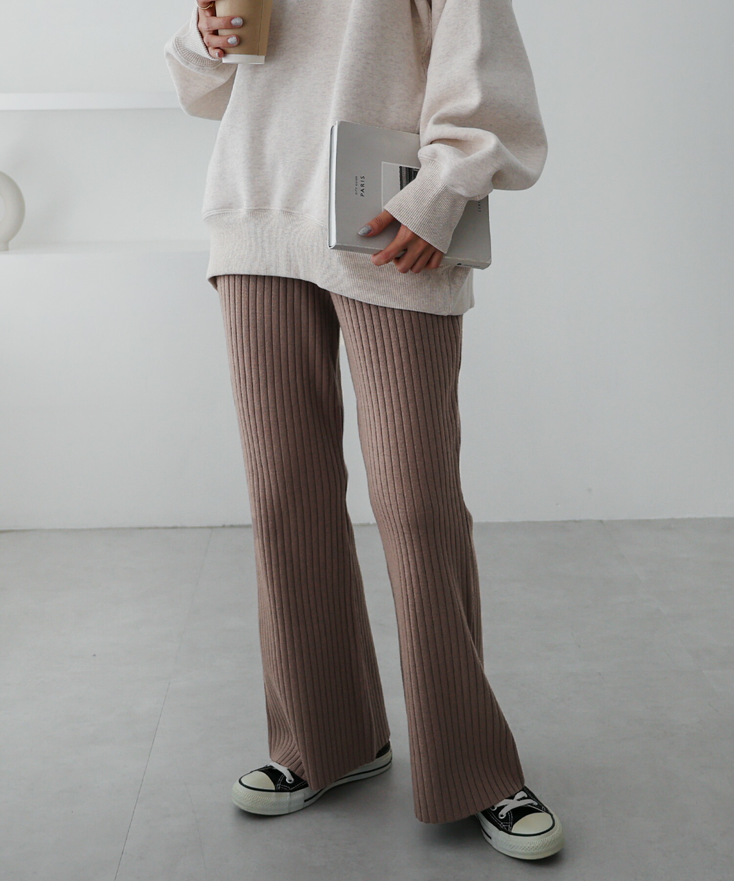 楽天市場】ニット フレア パンツ レディース ボトム ニットパンツ