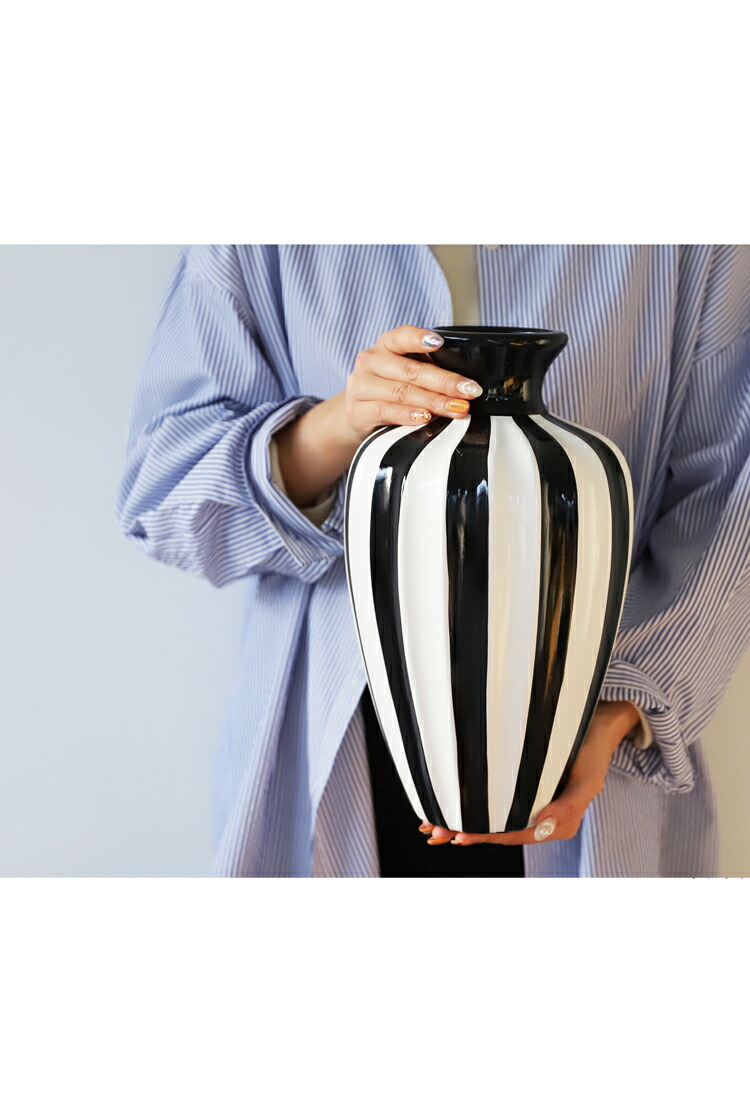 楽天市場】ポイント10倍！2月25日20時〜3月26日10時 ストライプ柄 花瓶