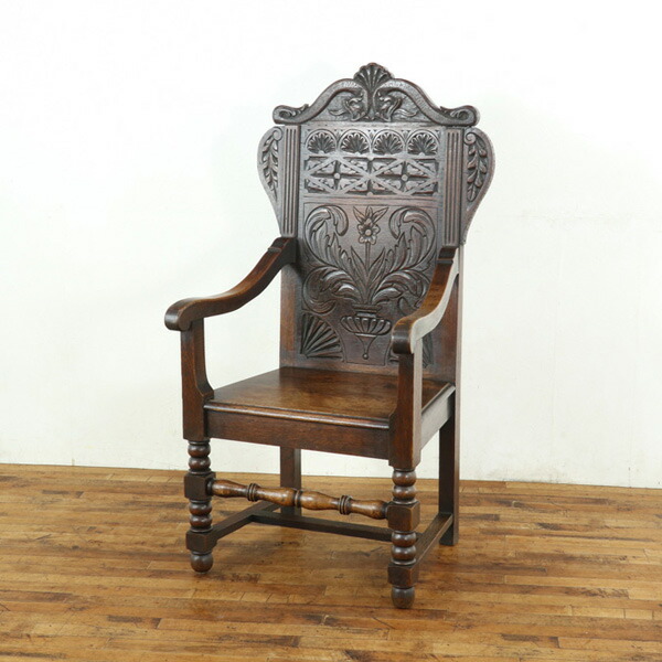 楽天市場】アンティーク ウェインスコットチェア 背もたれの美しい彫刻