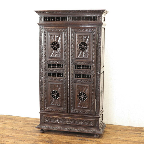 楽天市場】アンティーク 家具 キャビネット 収納棚 アルモワール