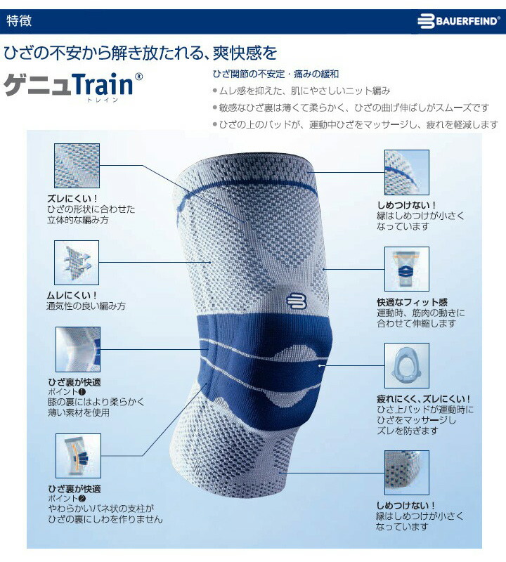楽天市場】ひざ 膝 サポーター 1枚入り 左右兼用 バウアーファインド